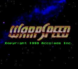 WarpSpeed title screen for Sega Mega Drive